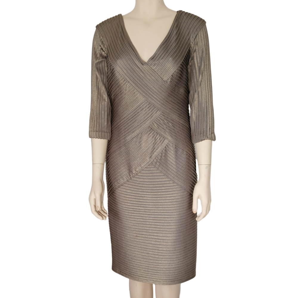 NWT Gold/Silver Tadashi Shoji Dress, Size Large